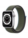 Apple Watch Series 6 GPS Aluminiumgehäuse Silber 40mm Sport Loop Invernessgrün