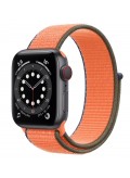 Apple Watch Series 6 GPS + Cellular Aluminiumgehäuse Space Grau 40mm Sport Loop Kumquat