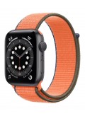 Apple Watch Series 6 GPS Aluminiumgehuse Space Grau 44mm Sport Loop Kumquat