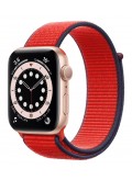 Apple Watch Series 6 GPS Aluminiumgehuse Gold 44mm Sport Loop Rot