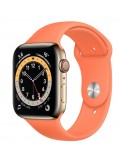 Apple Watch Series 6 GPS + Cellular Edelstahlgehäuse Gold 44mm Sportarmband Kumquat