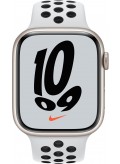 Apple Watch Series 7 Aluminiumgehäuse mit Nike Sportarmband GPS 41mm Pure Platinum/Schwarz