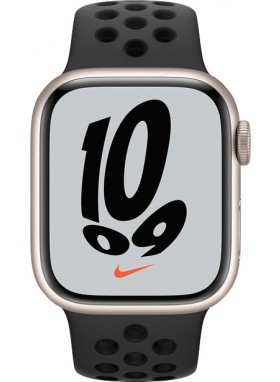 Apple Watch Series 7 Aluminiumgehuse mit Nike Sportarmband GPS + Cellular 45mm Anthrazit/Schwarz
