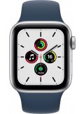 Apple Watch SE Aluminiumgehuse Silber mit Sportarmband GPS 40mm Abyssblau