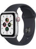 Apple Watch SE Aluminiumgehäuse Silber mit Sportarmband GPS 44mm Mitternacht