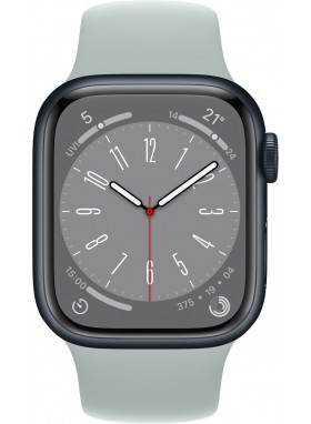Apple Watch Series 8 Aluminiumgehäuse Mitternacht mit Sportarmband 45mm GPS + Cellular Logo