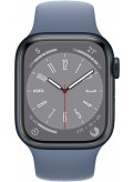 Apple Watch Series 8 Aluminiumgehäuse Mitternacht mit Sportarmband 45mm GPS + Cellular Schieferblau