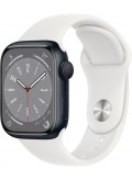Apple Watch Series 8 Aluminiumgehäuse Mitternacht mit Sportarmband 41mm GPS + Cellular Weiß