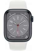Apple Watch Series 8 Aluminiumgehäuse Mitternacht mit Sportarmband 45mm GPS Weiß