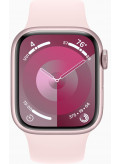Apple Watch Series 9 | GPS 41 mm Aluminiumgehäuse | Gummi Solo Loop Armband | Hellrosa