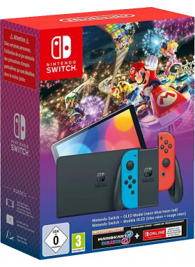 Nintendo Switch OLED Mario Kart 8 Deluxe Set Neon-Blau/Neon-Rot