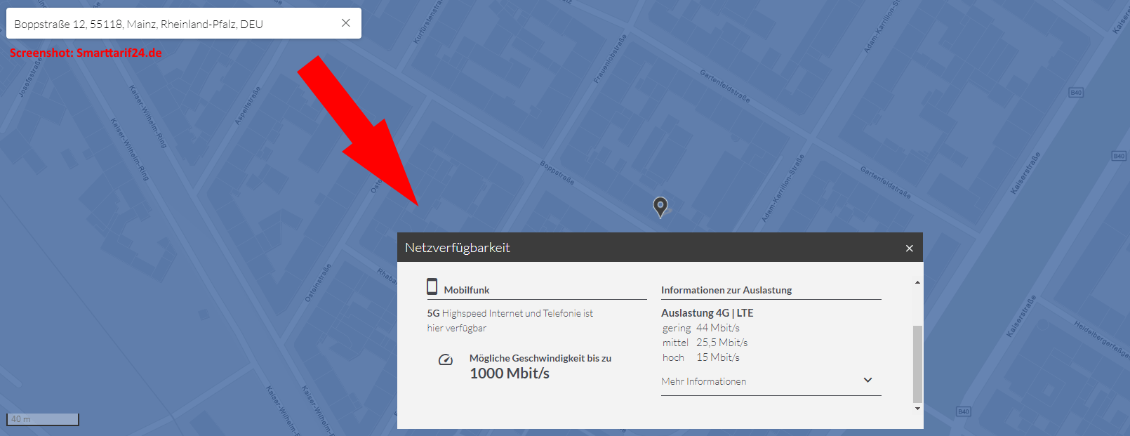 1&! Netz Verfgbarkeitsprfung Resultat